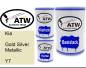 Preview: Kia, Gold Silver Metallic, Y7: 500ml Lackdose + 500ml Klarlack + 250ml Härter - Set, von ATW Autoteile West.